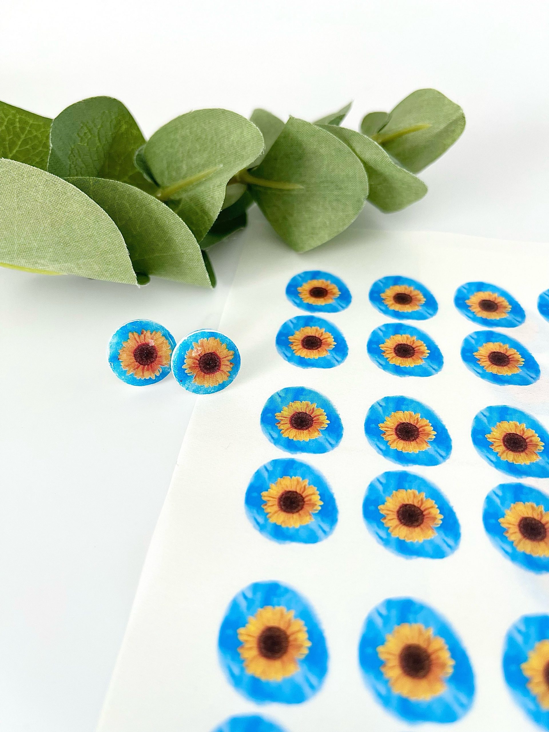 Support Ukraine Blue Sky Sunflower Clay Tattoo Sheets