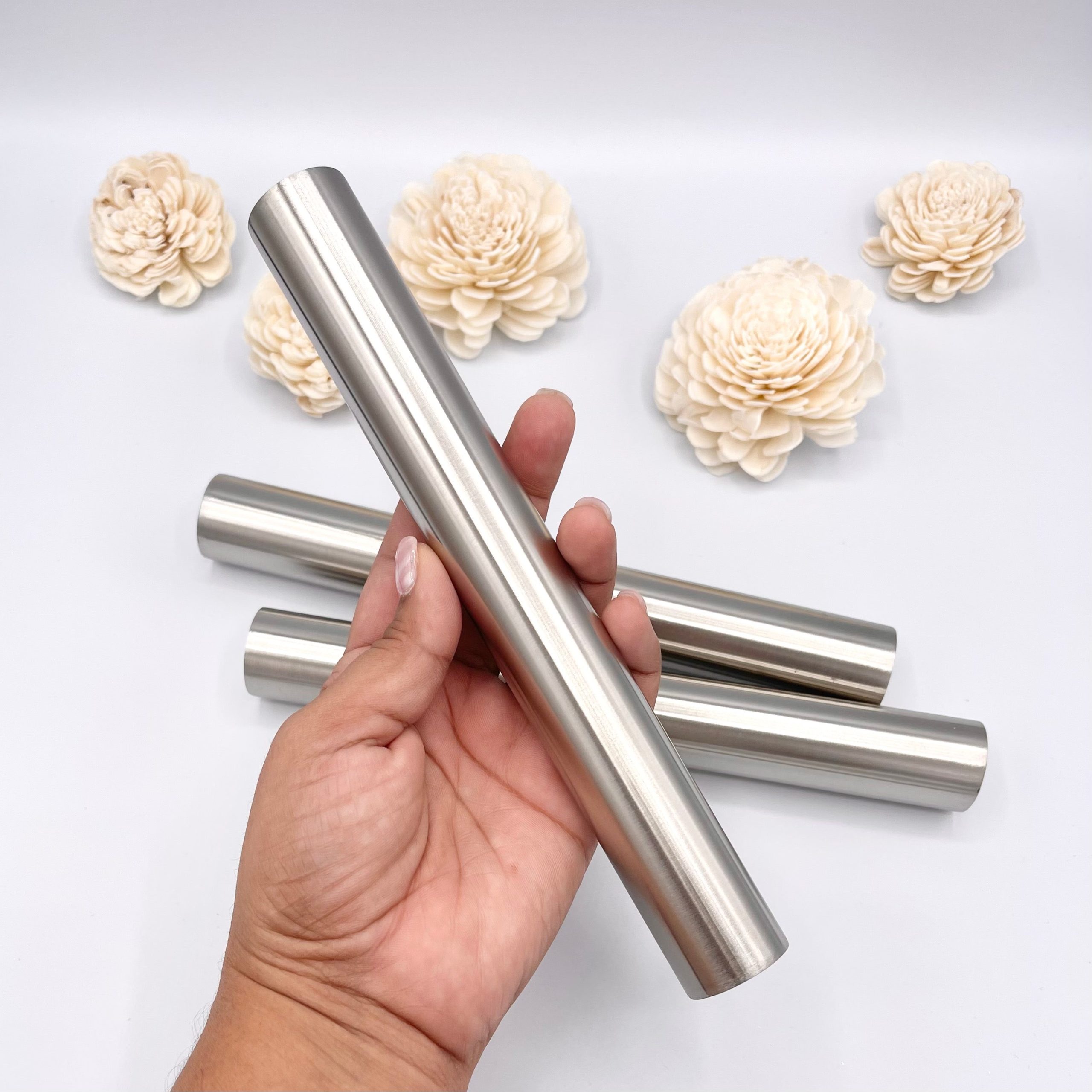 ccHuDE Clear Non Stick Acrylic Clay Roller Clay Rolling Pin with Steel  Handle Polymer Clay Sculpture Tools