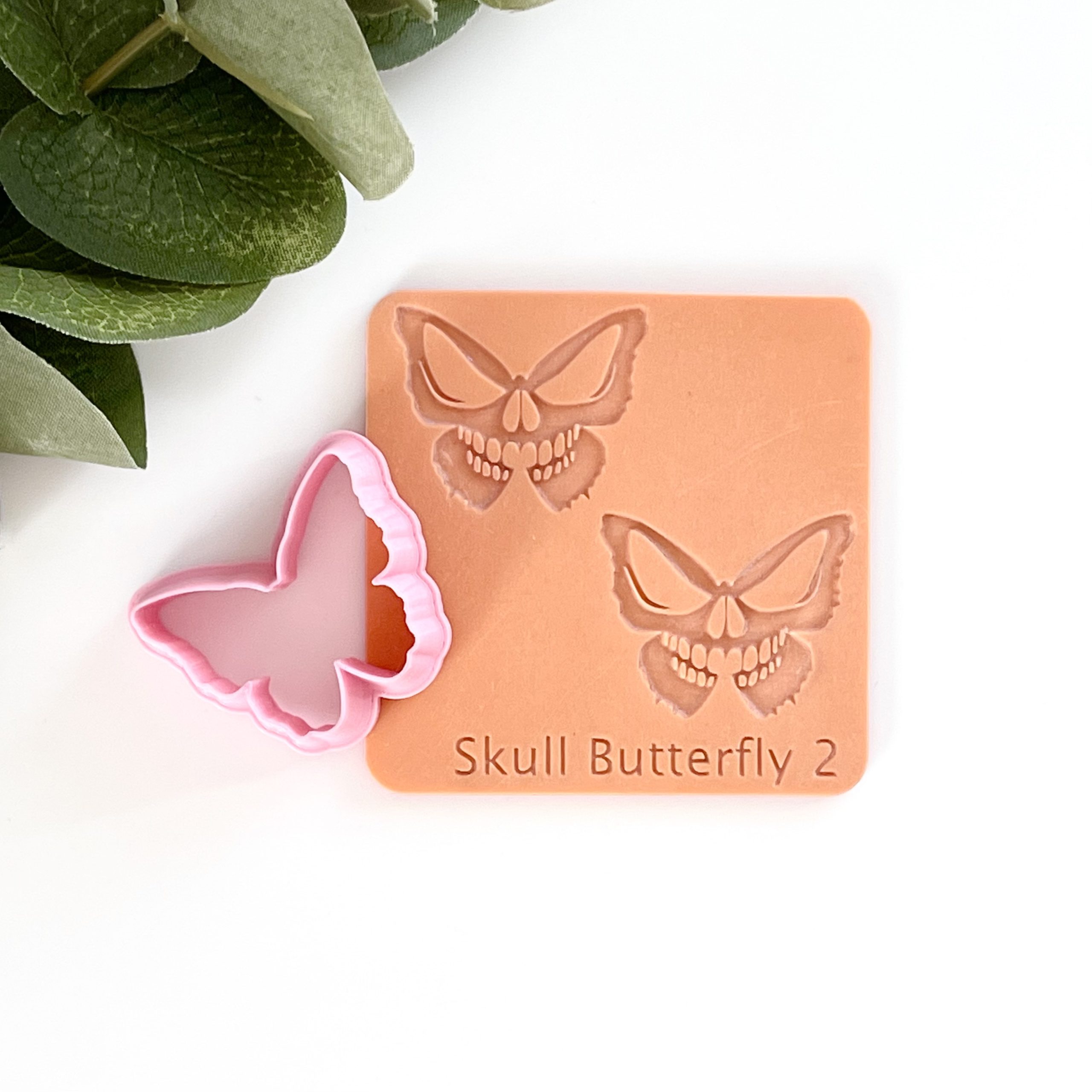 Skull Butterfly 2 Texture tile and Clay Cutter Set
