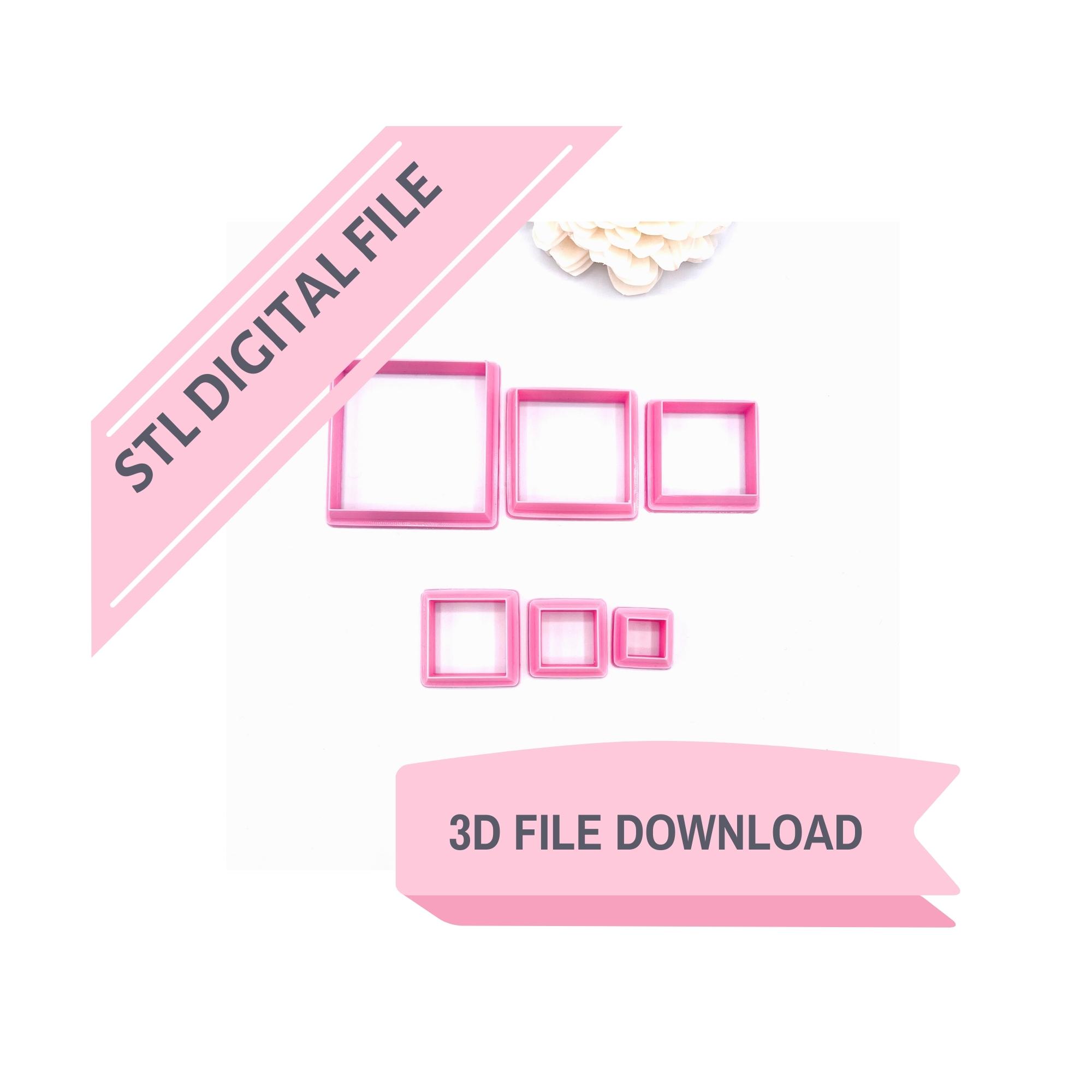Square Clay Cutter Set STL Digital File