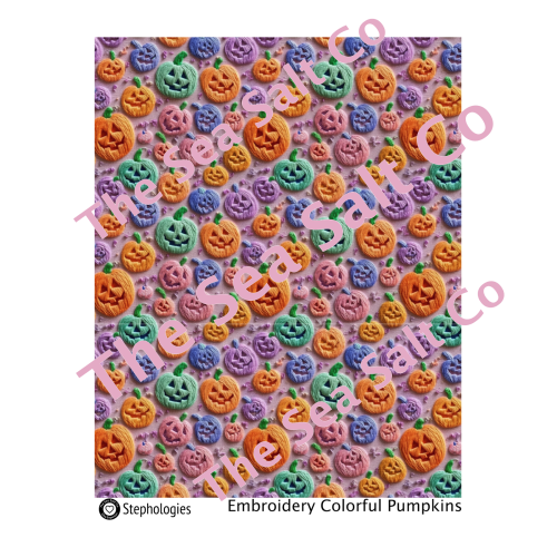 Embroidery Colorful Pumpkins Tattoo Sheet