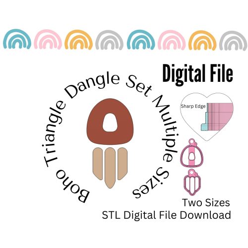 Boho Triangle Dangle Clay Cutter Set STL Digital File